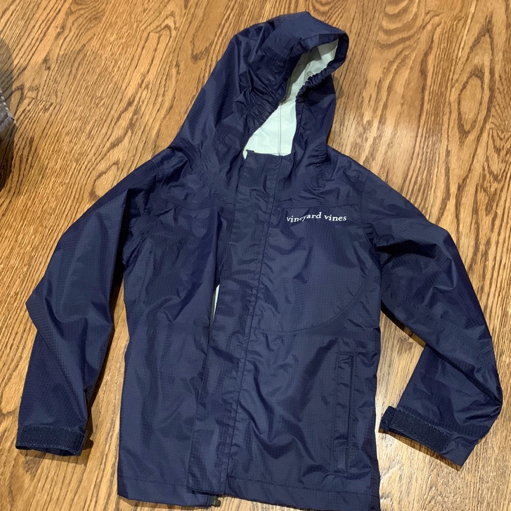 Navy raincoat/shell jacket
